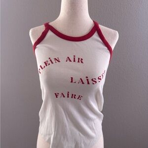 Madewell White and Red Graphic Women's Tank Top